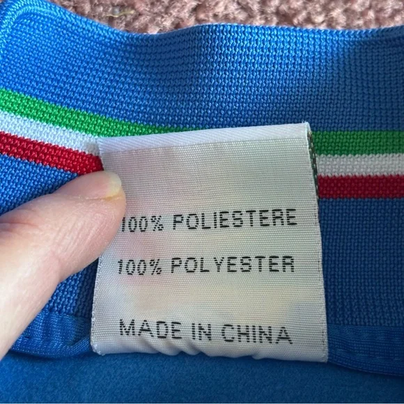 Italia Men’s Italy Track Jacket Blue Zip Up | Soccer Y2K | Size M - Picture 7 of 10